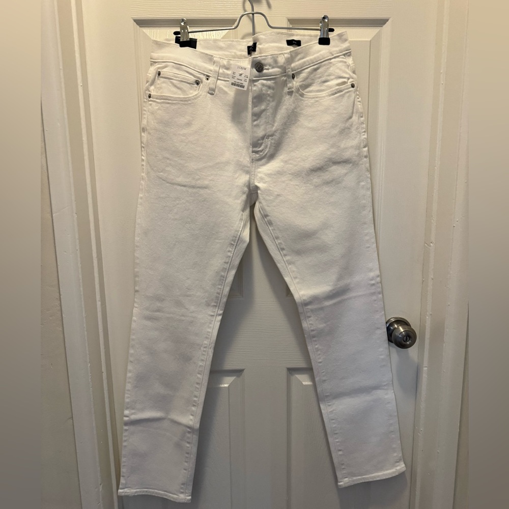 J. Crew Factory Men's Size 34x32 White Slim Fit Flex Pants New